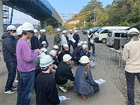 熊本大学工学部生がPC上部工（ポストテンションT桁橋）の現場を見学